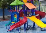 Cầu trượt hồ bơi liên hoàn nhiều dạng trượt 